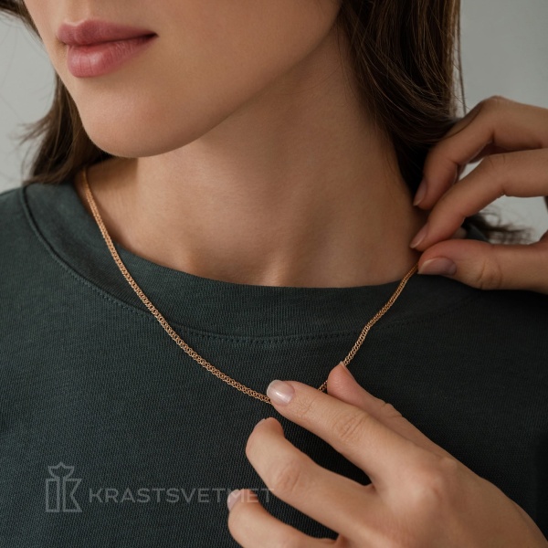 Цепь из красного золота 585, плетение «Ромб двойной»